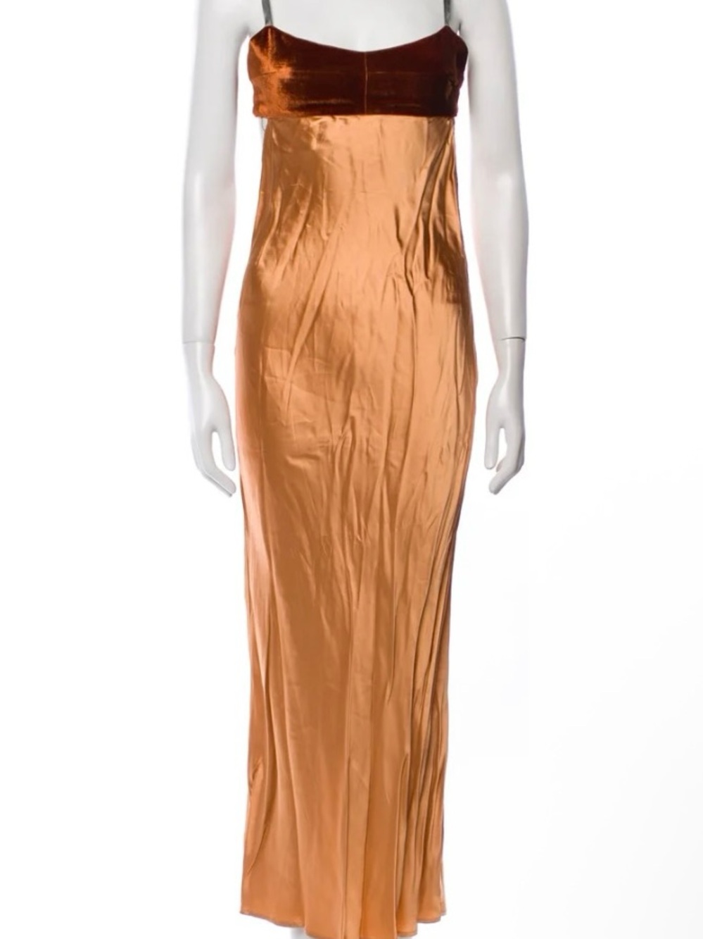 ISO Acne Studios Square Neckline Satin Maxi Slip Dress